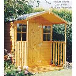7ft X 9ft (2.05m X 2.61m) - Tongue & Groove - Apex Garden Shed - Veranda - 2 Windows - Single Door - 12mm Tongue And Groove Floor