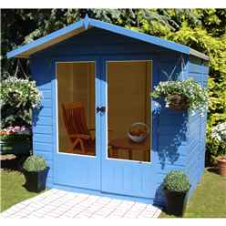 7ft X 5ft (2.05m X 1.55m)  - Premier Wooden Summerhouse - Double Doors - 12mm T&g Walls & Floor