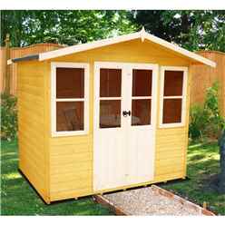 7ft X 5ft (2.05m X 1.62m)  - Premier Wooden Summerhouse - Central Double Doors - 12mm T&g Walls & Floor