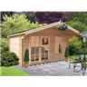 4.74m X 4.19m Stowe Brunswick Log Cabin - 28mm Wall Thickness