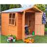 7ft X 7ft  (1.98m X 2.04m) - Dip Treated Overlap - Apex Garden Shed - 1 Opening Window - Double Doors