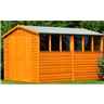 10ft X 6ft  (2.99m X 1.79m) - Dip Treated Overlap - Apex Garden Shed - 6 Windows - Double Doors