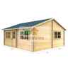 5.5m X 5.0m Premier Nendaz Log Cabin - Double Glazing - 70mm Wall Thickness