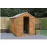 8ft X 6ft (2.4m X 1.9m) Single Door Overlap Apex Wooden Garden Shed + 2 Windows - Modular - Core