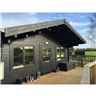 6m X 8m Premier Classroom Log Cabin - Insulated - 70mm Wall Thickness - Double Glazing - Toughened Safety Glass Plus 6m X 11m Veranda