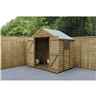 Installed 7ft X 5ft (1.5m X 2.2m)  Pressure Treated Overlap Apex Wooden Garden Shed With Double Doors And 2 Windows - Modular- Installation Included