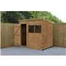 7ft X 5ft (2.1m X 1.5m) Dip Treated Overlap Pent Shed With Single Door And 2 Windows - Modular