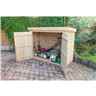 28 X 63 Pressure Treated Overlap Pent Large Outdoor Store With Tongue And Groove Front Panel And Doors (145 X 193 X 85 Cm)