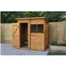 6ft X 4ft (1.8m X 1.3m) Overlap Dip Treated Pent Shed With Single Door And 1 Window - Modular - Core