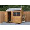 6ft X 8ft (1.9m X 2.4m) Reverse Apex Dip Treated Overlap Shed With Single Door And 1 Window - Modular - Core