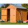 Installed - 6ft X 6ft (1.76m X 1.82m) - Dip Treated Overlap - Apex Garden Shed - Windowless - Double Doors - 10mm Solid Osb Floor Installation Included