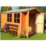 Installed - 10ft X 7ft (2.97m X 2.04m) - Dip Treated Overlap - Apex Garden Shed - 2 Opening Windows - Double Doors - 10mm Solid Osb Floor Installation Included