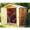 Installed - 7ft X 7ft (2.05m X 2.05m)  Stowe Tongue & Groove - Apex Garden Shed / Workshop 1 Opening Window - Double Doors - 12mm Tongue And Groove Floor Installation Included