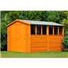 Installed 10ft X 10ft (2.99m X 2.99m) - Dip Treated Overlap - Apex Wooden Garden Shed - 6 Windows - Double Doors - 10mm Solid Osb Floor Installation Included