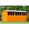 Installed 15ft X 10ft (4.52m X 2.99m) - Dip Treated Overlap - Apex Wooden Garden Shed - 9 Windows - Double Doors - 10mm Solid Osb Floor Installation Included
