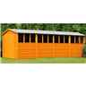 20ft X 10ft  (6.05m X 2.99m) - Dip Treated Overlap - Apex Wooden Garden Shed - 12 Windows - Double Doors