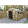 10ft X 10ft (3.04m X 3.06m) Overlap Apex Pressure Treated Shed With Double Door And 4 Windows - Modular