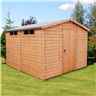 Installed - 10ft X 10ft (2.99m X 2.99m) - Tongue And Groove Security - Apex Garden Wooden Shed - High Level Windows - Single Door - 12mm Tongue And Groove Floor And Roof  Installation Included