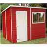 8ft X 6ft (1.83m X 2.39m) - Tongue And Groove - Pent Garden Shed - 1 Window - Single Door