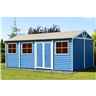 12ft X 24ft - (3.73m X 7.18m) - Tongue & Groove - Apex Workshop - 2 Opening Window - Double Doors - 16mm Tongue & Groove Floor