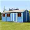 12ft X 30ft - (3.73m X 8.98m) - Tongue & Groove - Apex Workshop - 2 Opening Window - Double Doors - 16mm Tongue & Groove Floor