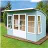 10ft X 6ft (2.99m X 1.79m) - Premier Pent Wooden Summerhouse - 4 Windows - Double Doors - 12mm T&g Walls & Floor