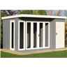 12ft X 8ft (3.59m X 2.39) - Premier Pent Wooden Summerhouse - 4 Windows - Double Doors - 12mm T&g Walls - Floor - Roof