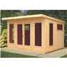 12ft X 10ft (3.59m X 2.99m) - Premier Pent Wooden Summerhouses - 6 Windows - Double Doors - 12mm T&g Walls - Extra Strength Floor 16mm T&g