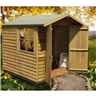 7ft X 7ft (1.98m X 2.04m) Pressure Treated - Overlap - Apex Wooden Garden Shed - 1 Opening Window - Double Doors