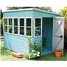 Installed 10ft X 10ft (3.04m X 2.99m) - Premier Pent Wooden Summerhouse - Potting Shed - 2 Opening Windows - Single Side Door - 12mm T&g Walls - Floor - Roof Installation Included