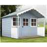 6ft X 4ft (1.79m X 1.19m) - Wooden Stork Playhouse - 12mm Tongue & Groove - 2 Opening Windows - Single Door - Apex Roof