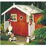 6ft X 4ft (1.78m X 1.72m) - Wooden Hobby Playhouse - 12mm Tongue & Groove - 2 Fixed Windows - Single Door - Apex Roof