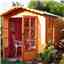7ft X 7ft (2.05m X 1.98m) - Premier Pressure Treated Wooden Summerhouse - Double Doors - 1 Opening Window - 12mm T&g Walls - Floor - Roof