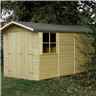 13ft X 7ft (3.96m X 2.15m) - Pressure Treated Tongue And Groove - Apex Garden Wooden Shed - Double Doors - 3 Opening Windows - 12mm Tongue And Groove Floor