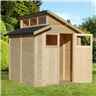 7ft X 7ft Skylight Shed - Double Doors - 19mm T + G Walls, Floor + Roof