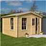 3.4m X 3m Retreat Apex Log Cabin - 19mm Wall Thickness (11ft X 10ft)