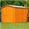 10ft X 6ft (2.99m X 1.79m) - Windowless Dip Treated Overlap - Apex Garden Shed - Double Doors