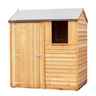 6ft X 4ft (1.83m X 1.20m) - Reverse - Super Value Overlap - Apex Wooden Garden Shed - 1 Window - Single Door