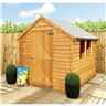7ft X 5ft  (2.05m X 1.62m) - Super Value Overlap - Apex Wooden Garden Shed - 2 Windows - Single Door