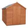Installed - 8ft X 6ft  (2.39m X 1.83m) - Pressure Treated - Super Value Overlap - Apex Wooden Shed - Windowless - Single Door - 10mm Solid Osb Floor Installation Included