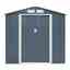 6ft X 4ft (2.01m X 1.21m) Double Door Metal Apex Shed - Dark Grey