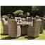 6 Seater - 7 Piece - Deluxe Rattan Round Highback Comfort Dining Set - 140cm Table With 6 Highback Comfort Chairs Including Cushions - Free Next Working Day Delivery (mon-Fri)