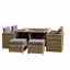 8 Seater - 9 Piece - Deluxe Rattan Cube Set - 125cm Square Table, 4 Chairs With Folding Backrest & 4 Footstools Including Cushions - Free Next Working Day Delivery (mon-Fri)