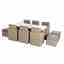 10 Seater - 11 Piece - Deluxe Rattan Cube Set - 125cm Square Table, 6 Chairs With Folding Backrest & 4 Footstools Including Cushions - Free Next Working Day Delivery (mon-Fri)