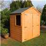 4ft X 6ft (1.20m X 1.83m) - Tongue & Groove -  Apex Garden Shed / Workshop - 1 Opening Window - Double Doors