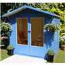 7ft X 5ft (2.05m X 1.55m)  - Premier Wooden Summerhouse - Double Doors - 12mm T&g Walls & Floor