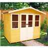 7ft X 5ft (2.05m X 1.62m)  - Premier Wooden Summerhouse - Central Double Doors - 12mm T&g Walls & Floor