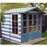 7ft X 7ft (2.05m X 1.98m) - Premier Wooden Summerhouse - Double Doors - Side Windows - 12mm T&g Walls & Floor