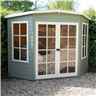 7ft X 7ft (1.98m X 2.05m) - Premier Corner Wooden Summerhouse - Double Doors - 12mm T&g Walls & Floor