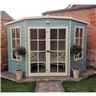 8ft X 8ft (2.24m X 2.24m) - Premier Wooden Corner Summerhouse - Double Doors - 12mm T&g Walls & Floor